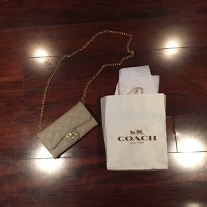 NEW Coach Foldover Chain Purse/Clutch WITH BAG